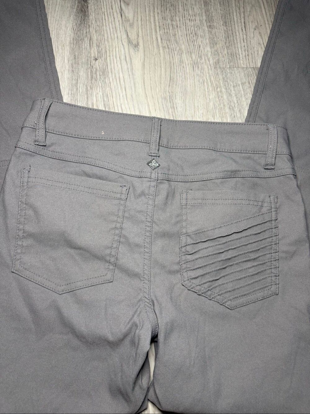 Prana Brenna Zion Skinny Pants - Gray- Size 6- Pleated Knee- Moto style - Picture 6 of 10